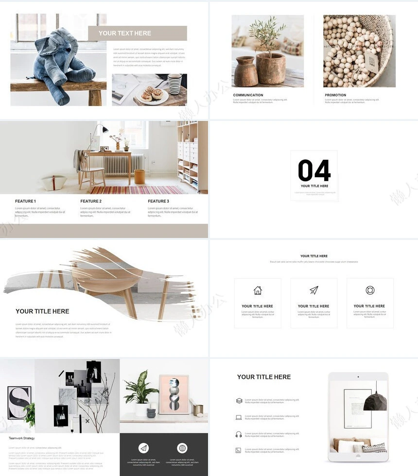 时尚水彩风格通用PPT模板(111)