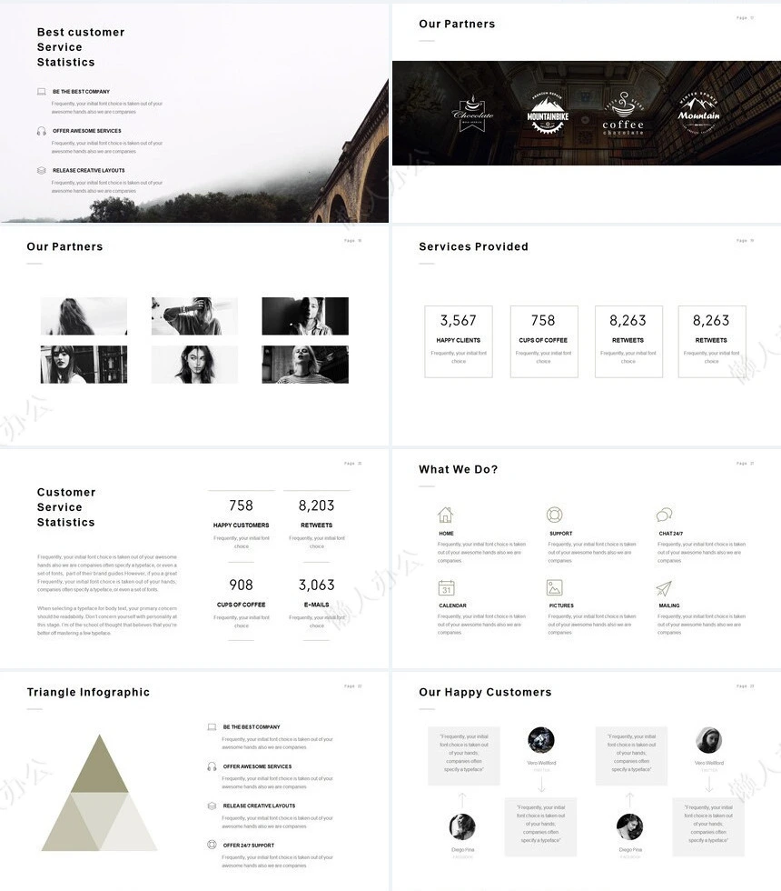 时尚水彩风格通用PPT模板(112)