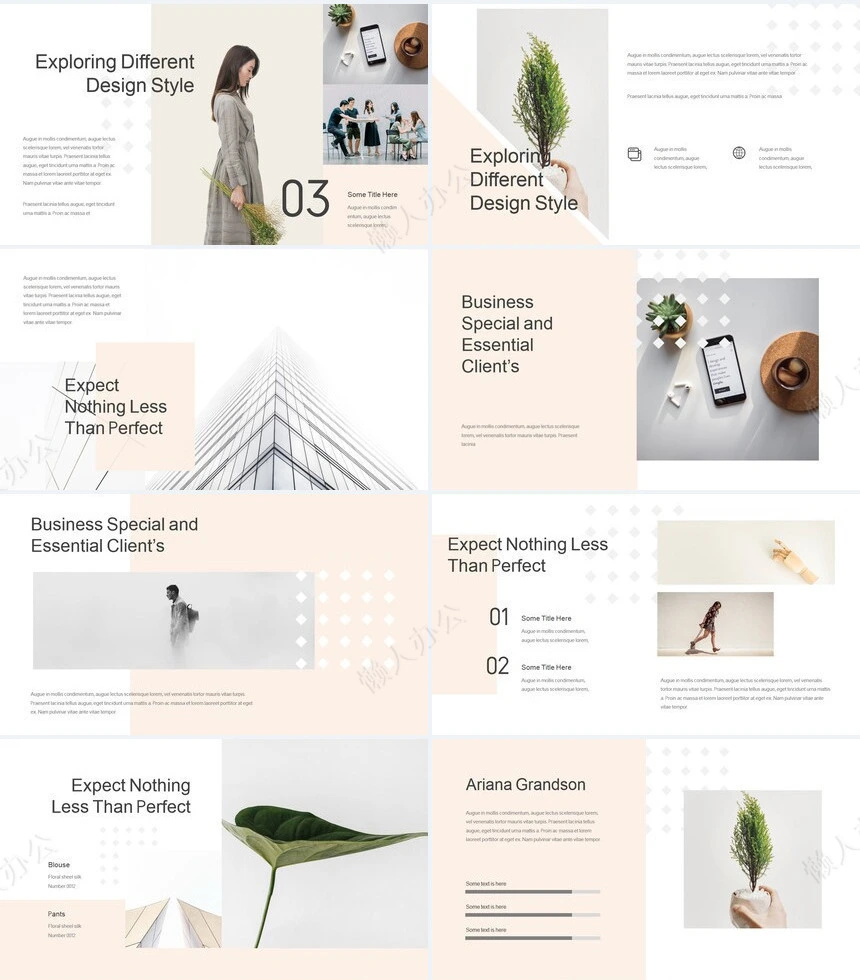 时尚水彩风格通用PPT模板(113)