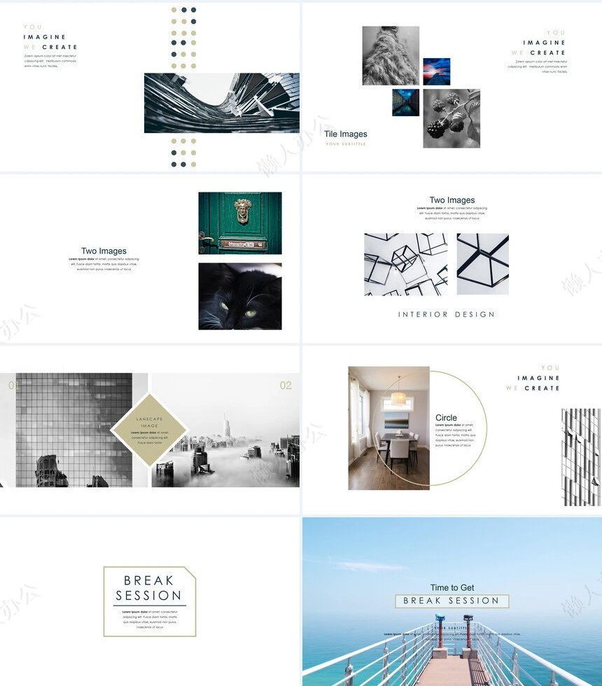 时尚水彩风格通用PPT模板(117)