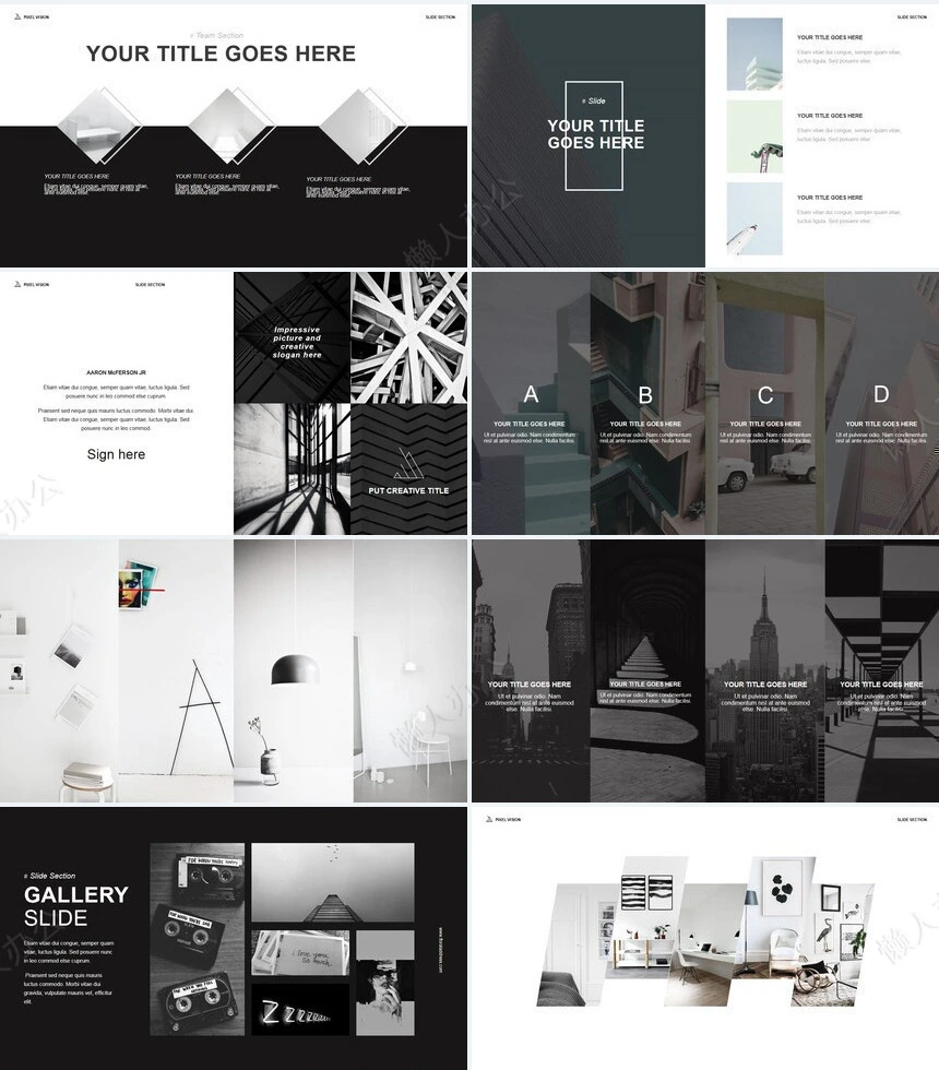 时尚水彩风格通用PPT模板(119)