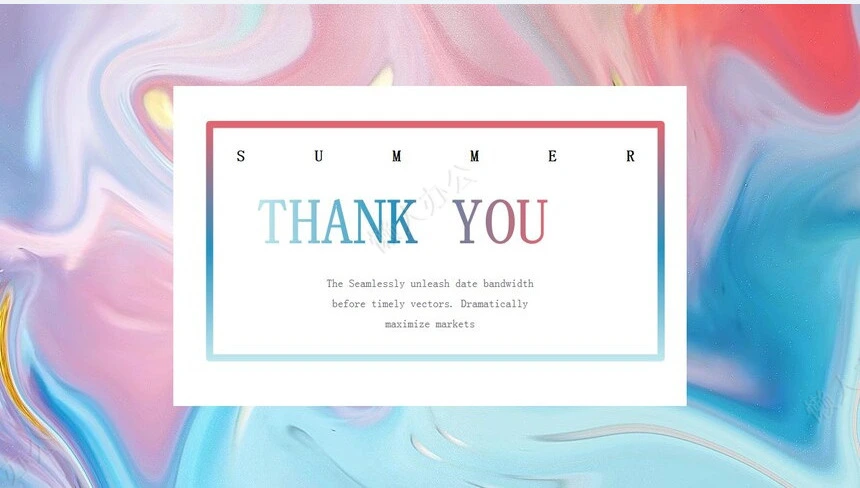 时尚水彩风格通用PPT模板(77)