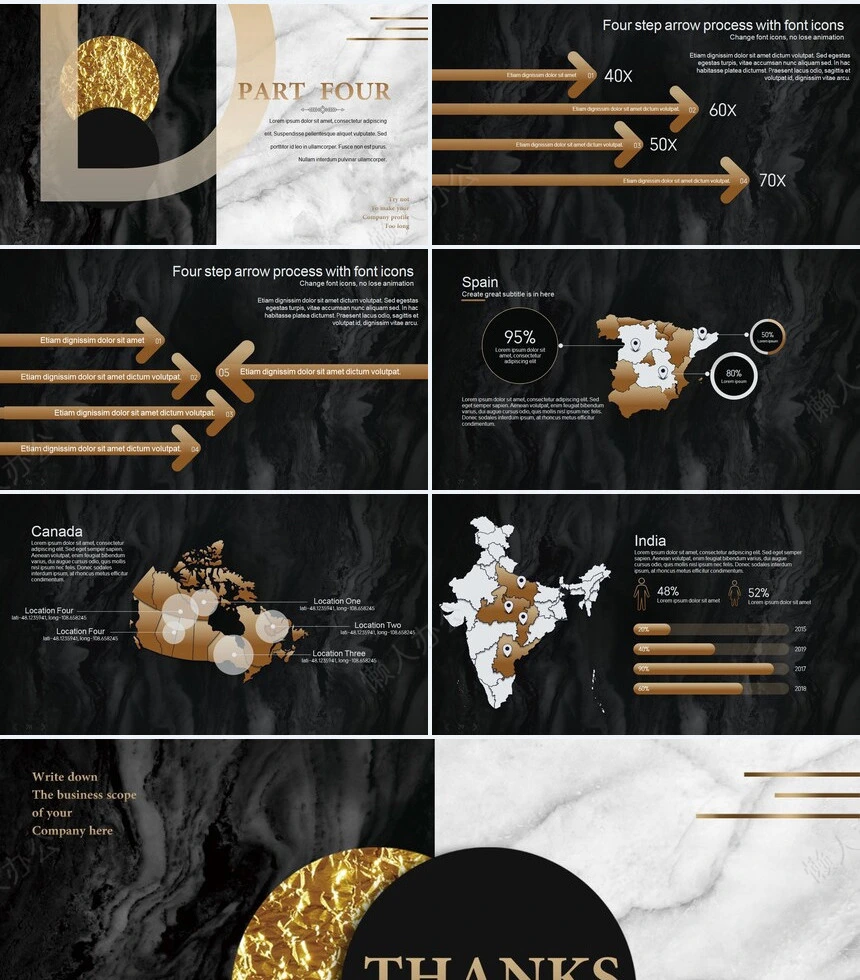 时尚水彩风格通用PPT模板(91)