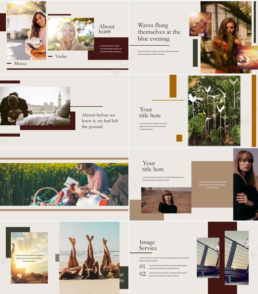 低调沉稳莫兰迪风格通用PPT模板