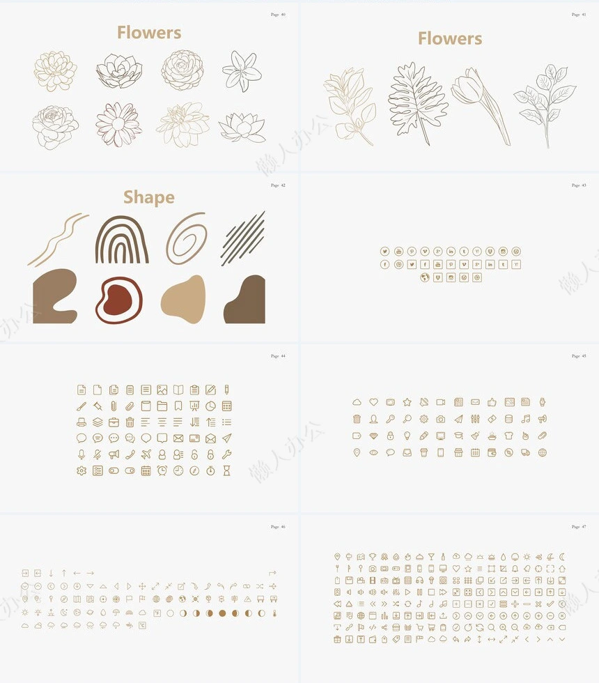 莫兰迪风格通用PPT模板(10)