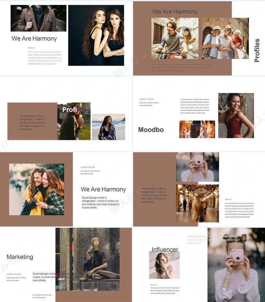 莫兰迪风格通用PPT模板(11)