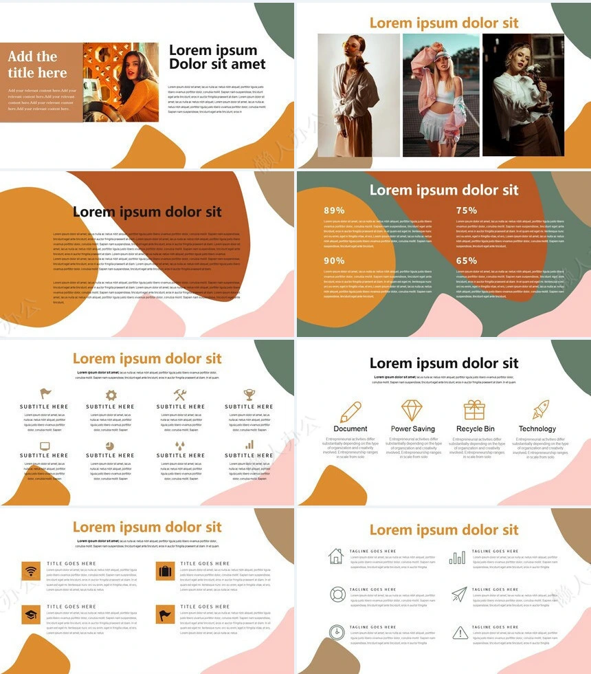 莫兰迪风格通用PPT模板(31)