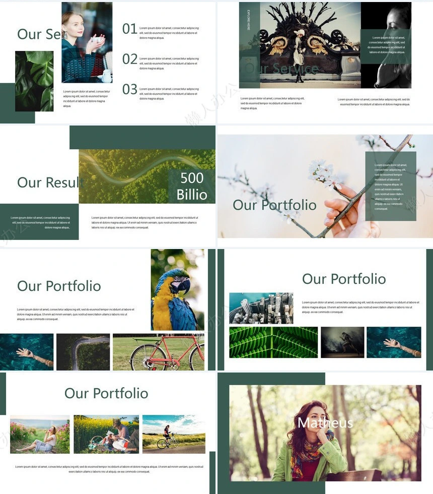 莫兰迪风格通用PPT模板(32)