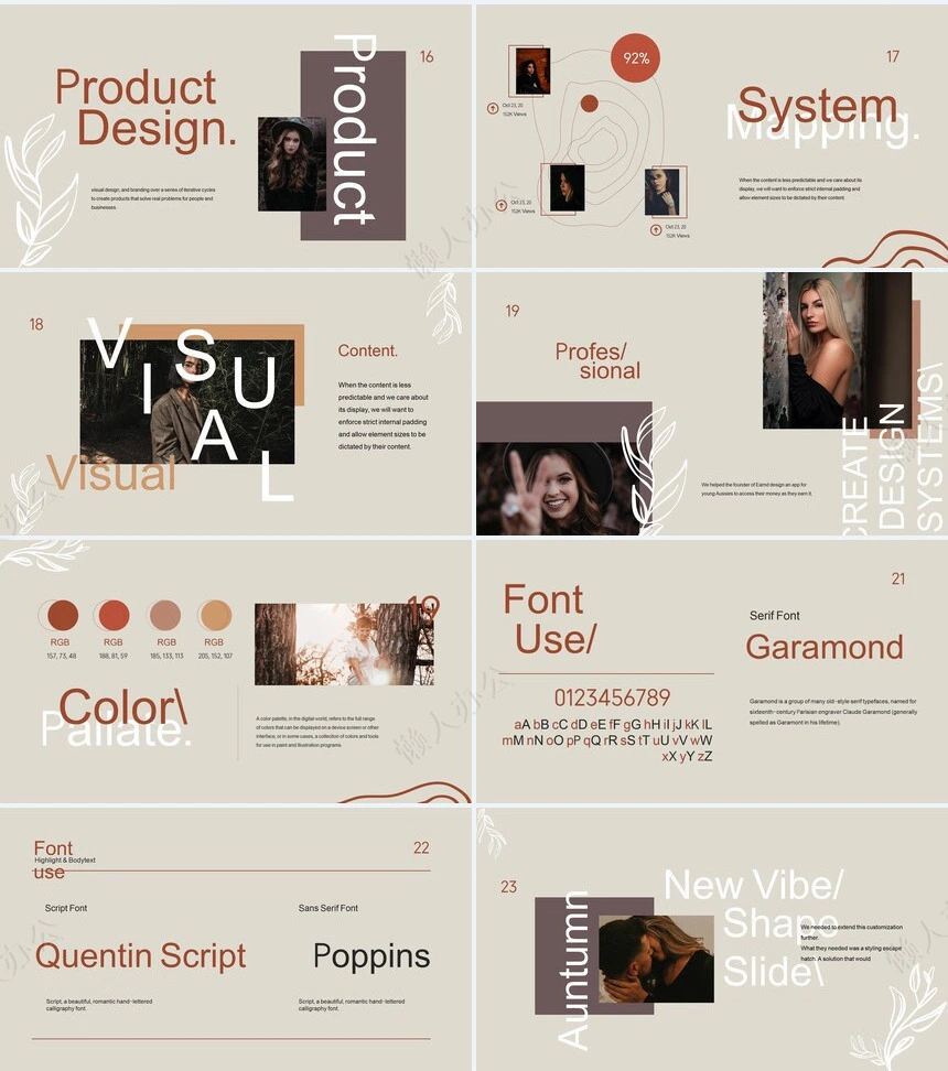 莫兰迪风格通用PPT模板(34)