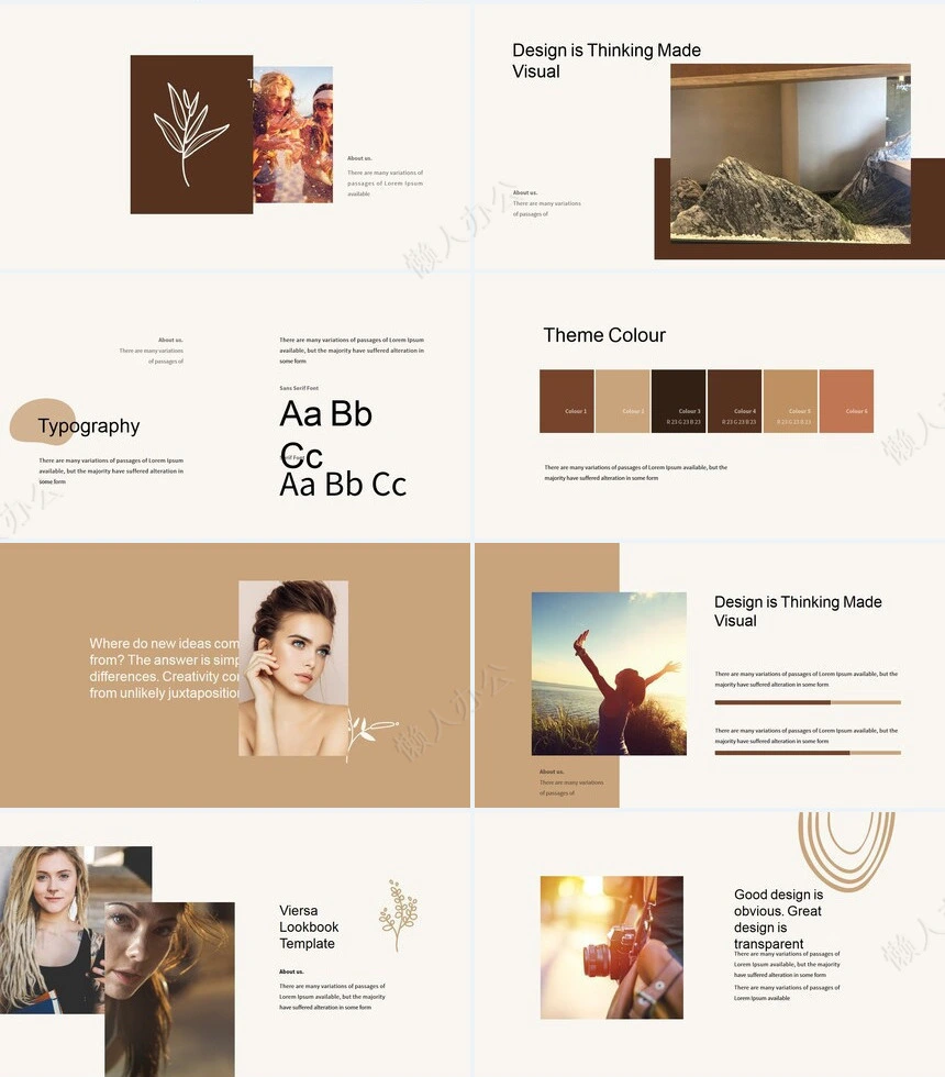 莫兰迪风格通用PPT模板(39)