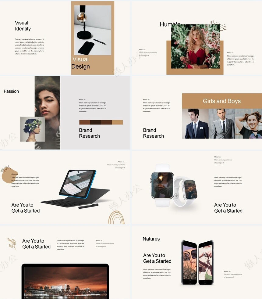 莫兰迪风格通用PPT模板(39)