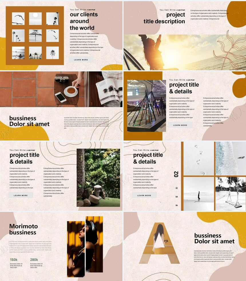 莫兰迪风格通用PPT模板(41)