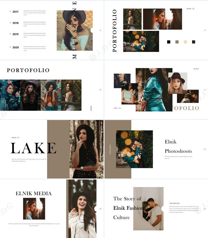 莫兰迪风格通用PPT模板(46)