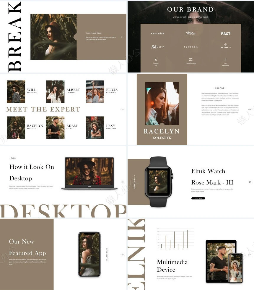 莫兰迪风格通用PPT模板(46)