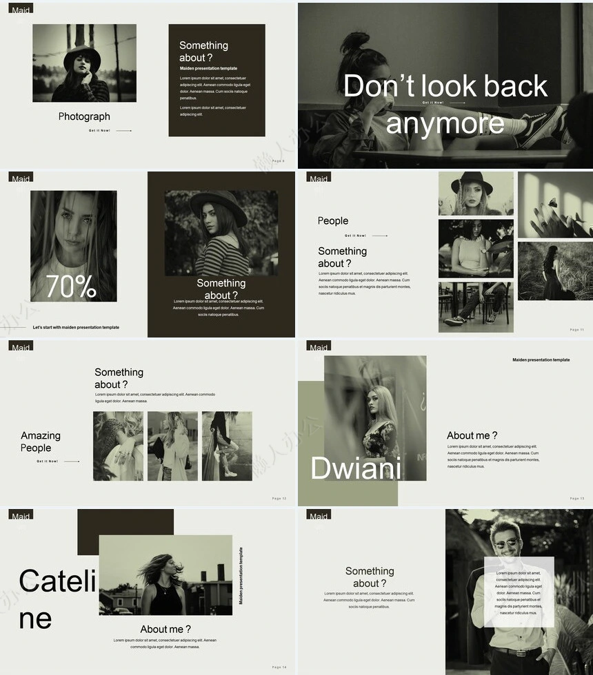 莫兰迪风格通用PPT模板(48)