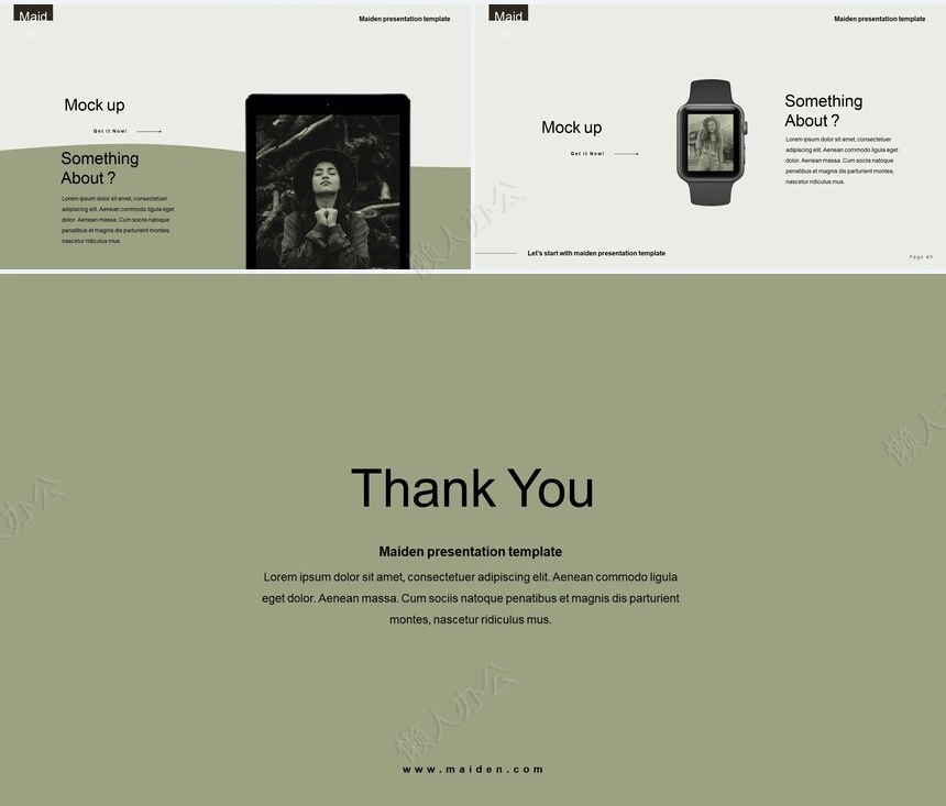 莫兰迪风格通用PPT模板(48)