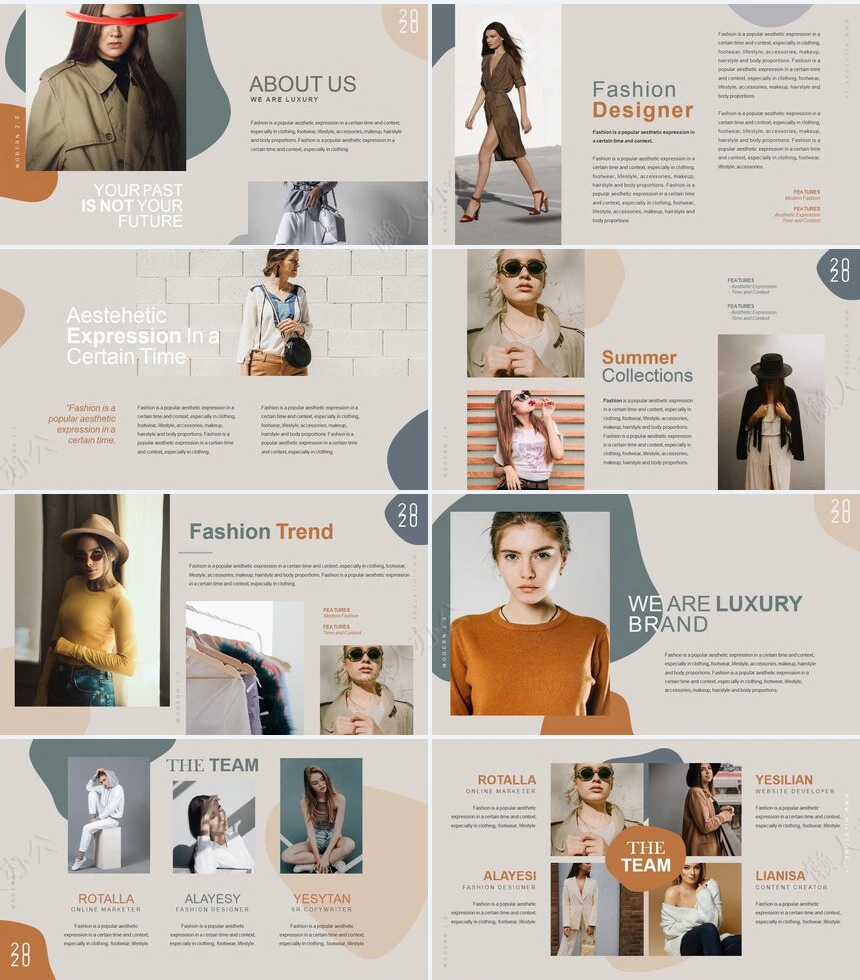 莫兰迪风格通用PPT模板(59)