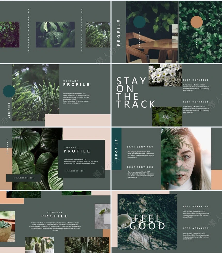 莫兰迪风格通用PPT模板(61)