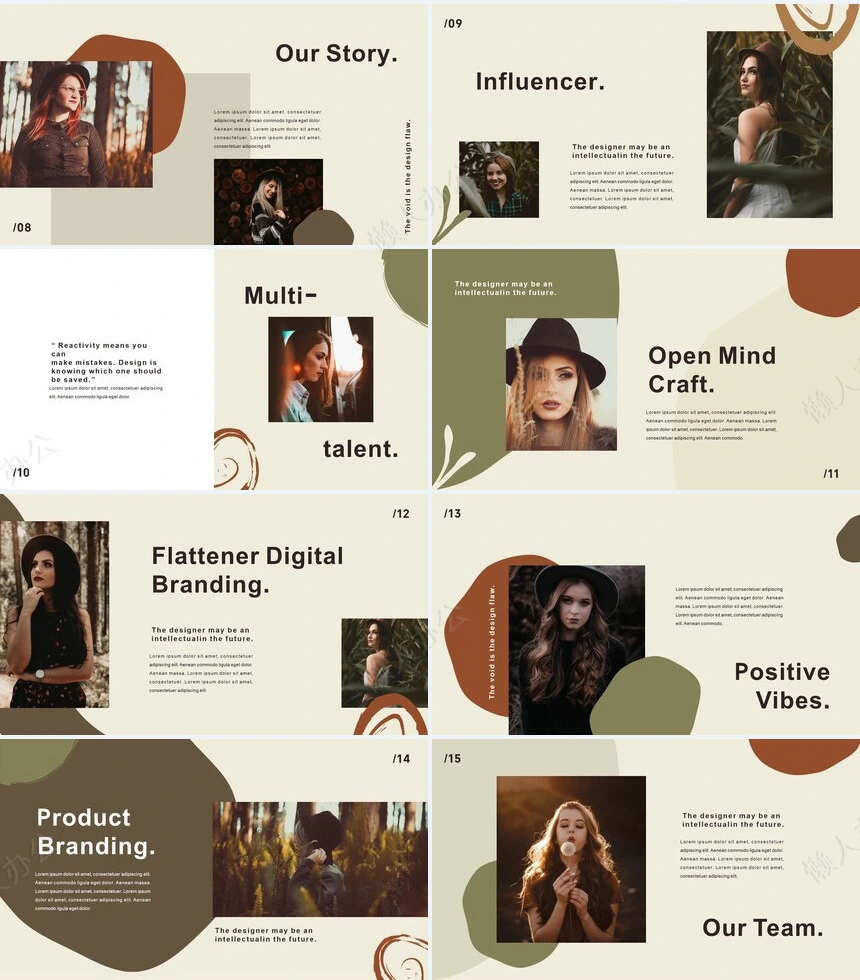 莫兰迪风格通用PPT模板(64)