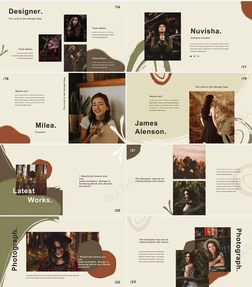 莫兰迪风格通用PPT模板(64)