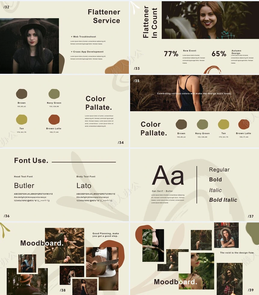 莫兰迪风格通用PPT模板(64)