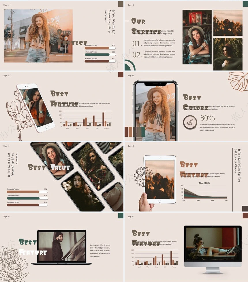 莫兰迪风格通用PPT模板(65)