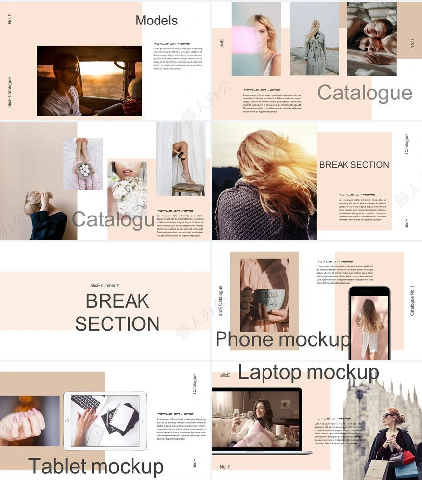 莫兰迪风格通用PPT模板(69)