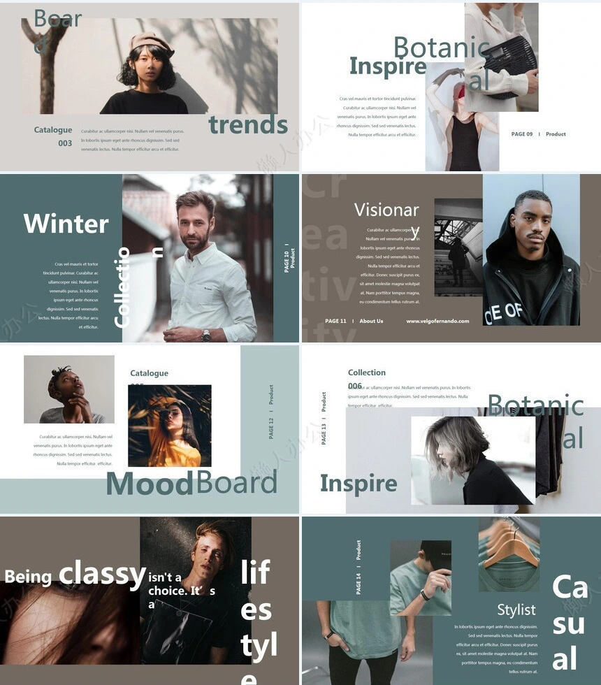 莫兰迪风格通用PPT模板(76)