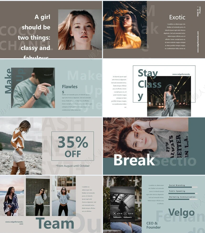 莫兰迪风格通用PPT模板(76)