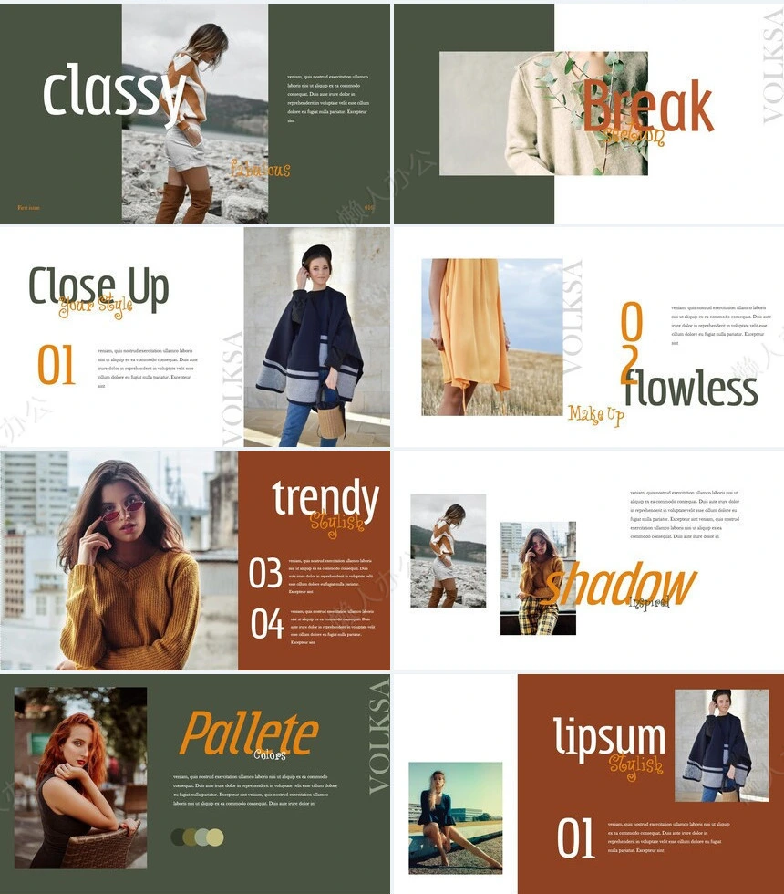 莫兰迪风格通用PPT模板(77)