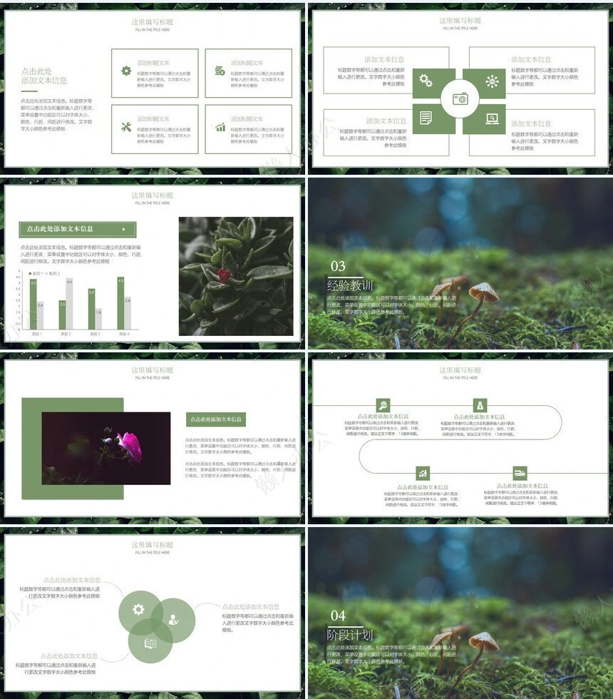 森系小清新通用PPT模板(11)
