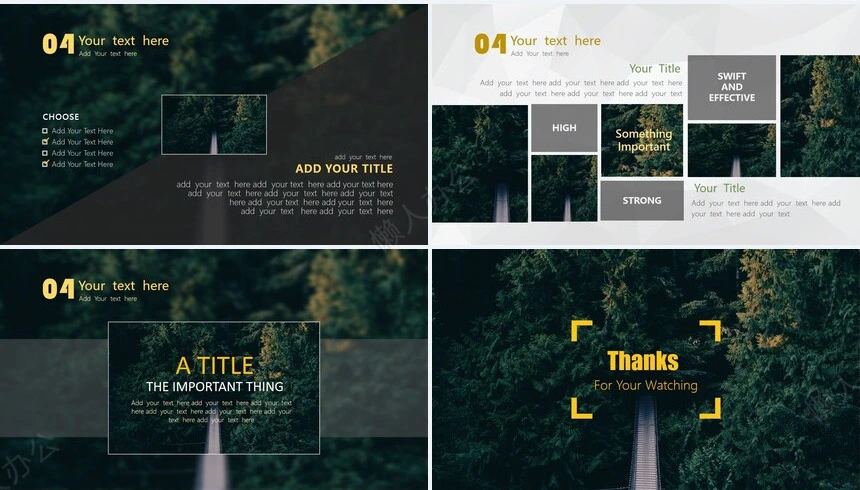 森系小清新通用PPT模板(2)