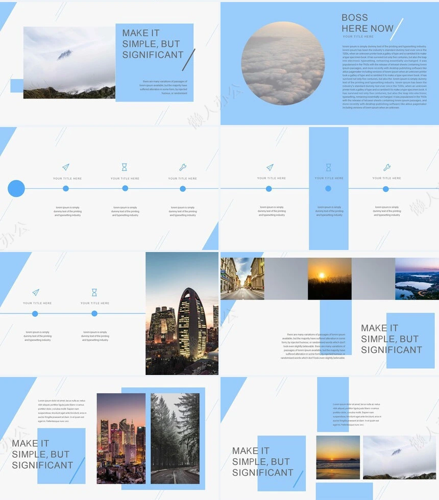 森系小清新通用PPT模板(29)