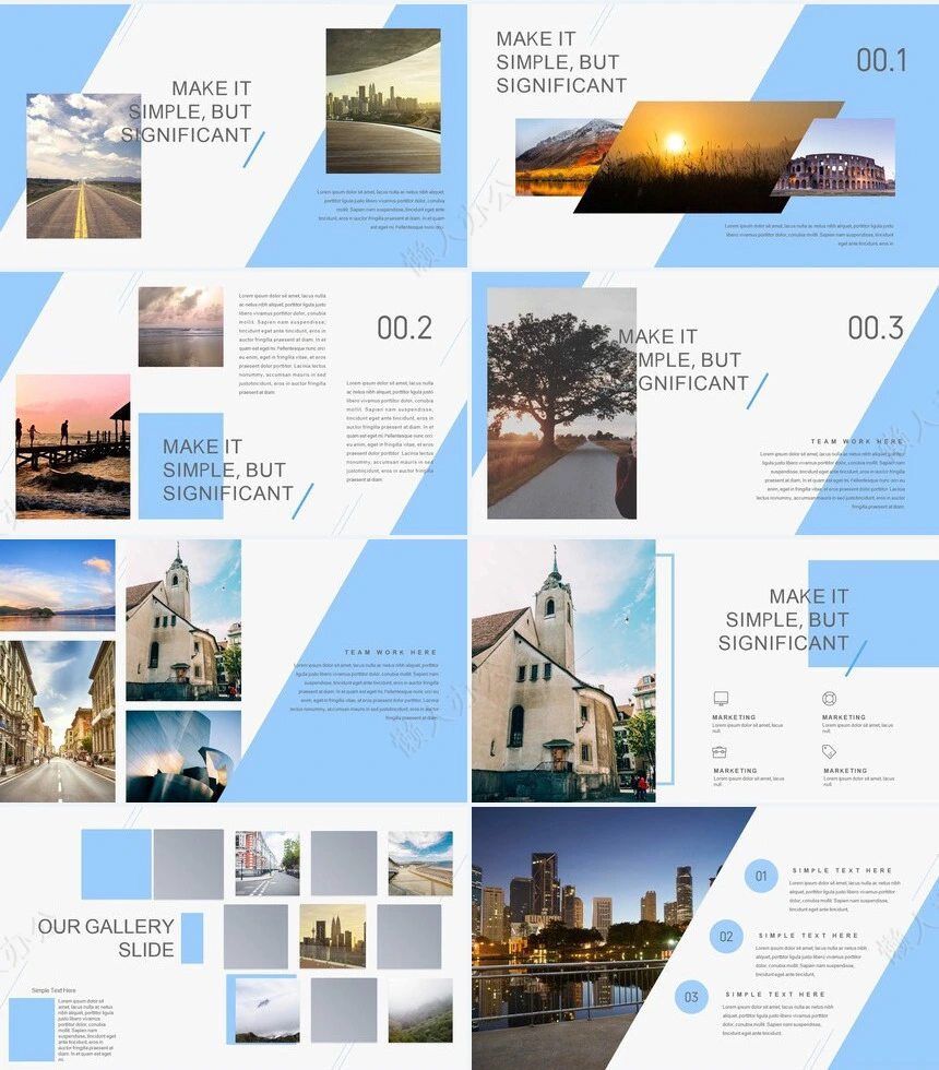 森系小清新通用PPT模板(29)