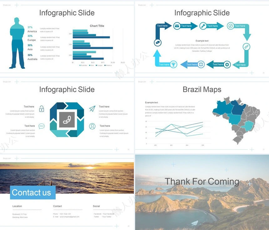森系小清新通用PPT模板(30)