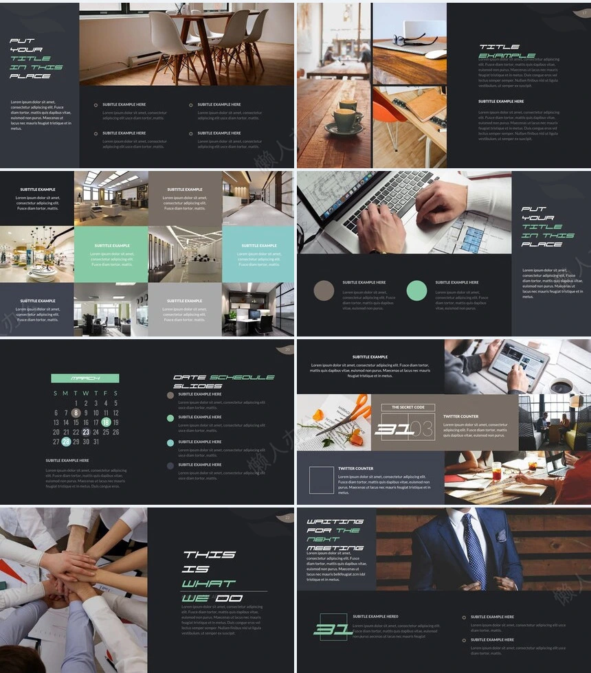 森系小清新通用PPT模板(33)