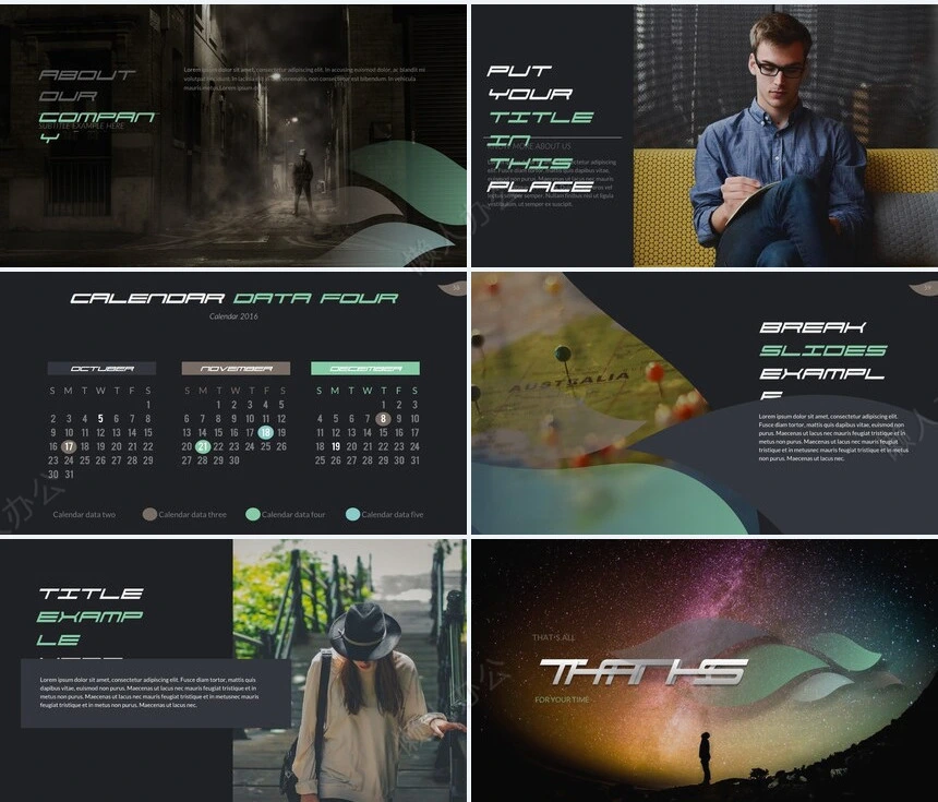 森系小清新通用PPT模板(33)