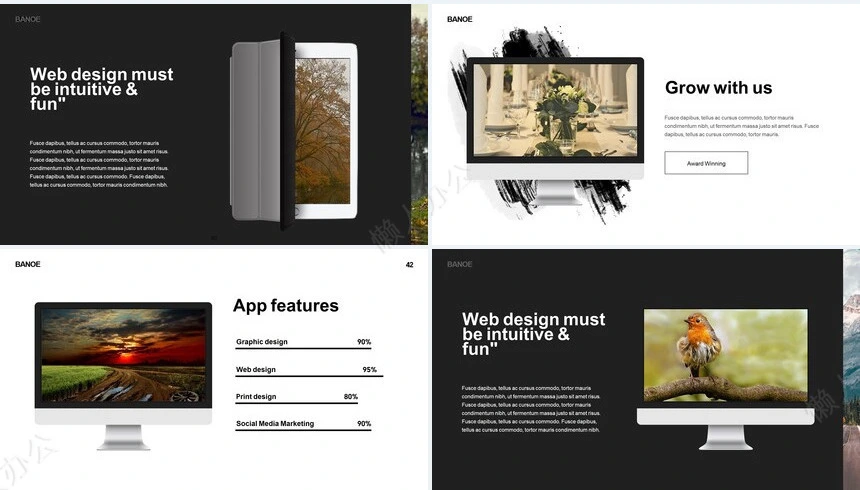 风景底色文艺小清新通用PPT模板