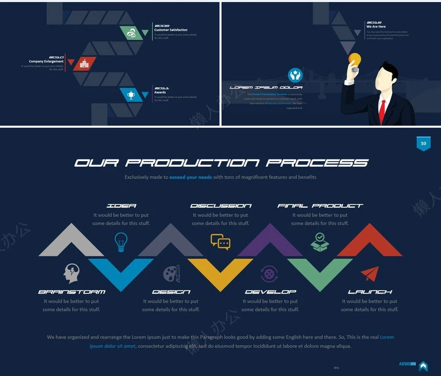 10款欧美思维导可视化图表数据PPT图表