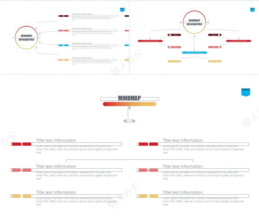 10款欧美思维导图多边形数据PPT图表