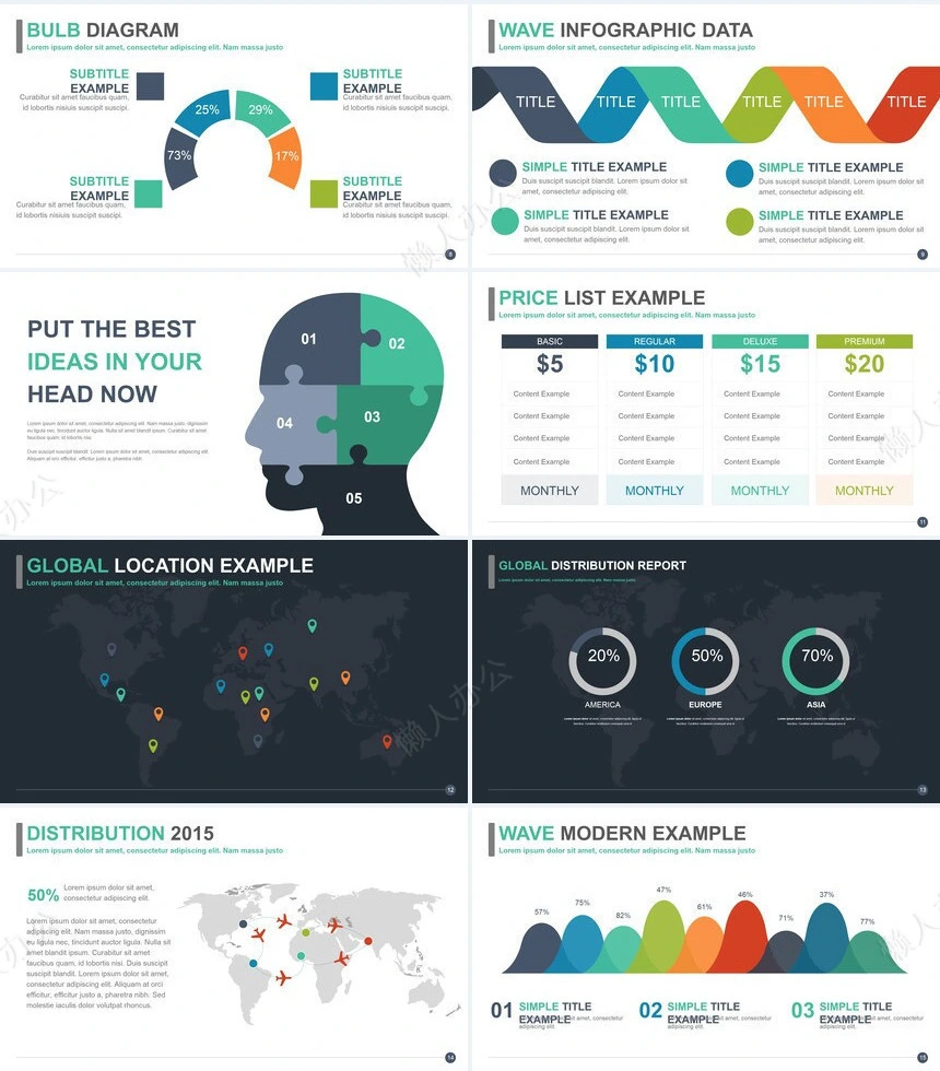 20款头脑风暴思维导图商务模板