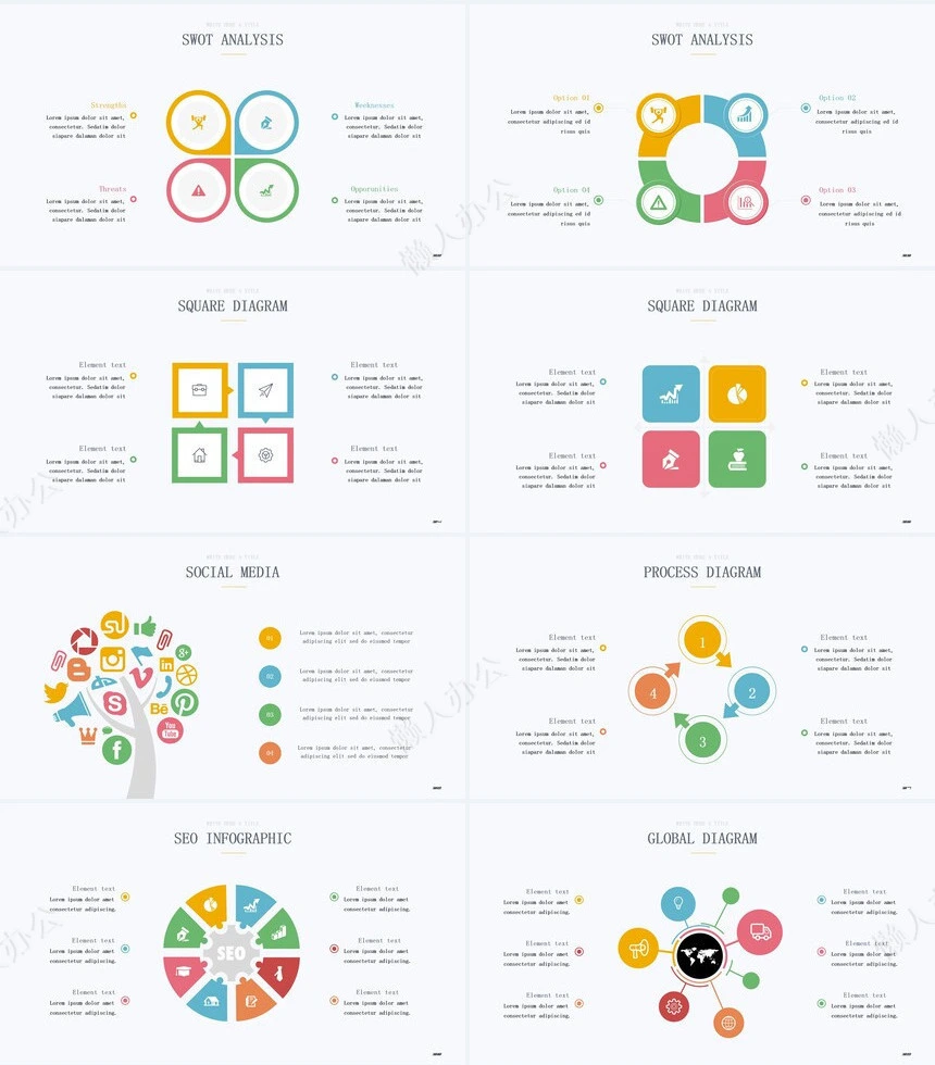 40款思维导图可视化图表PPT模板