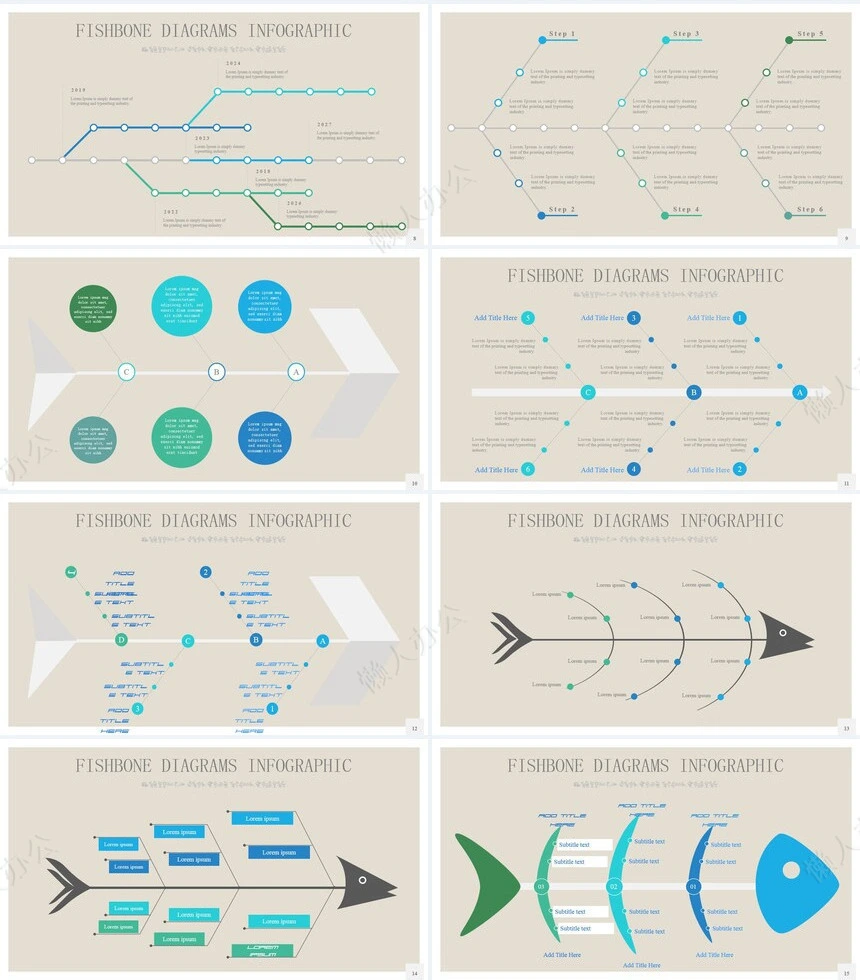 40款思维导图多边形数据PPT图表