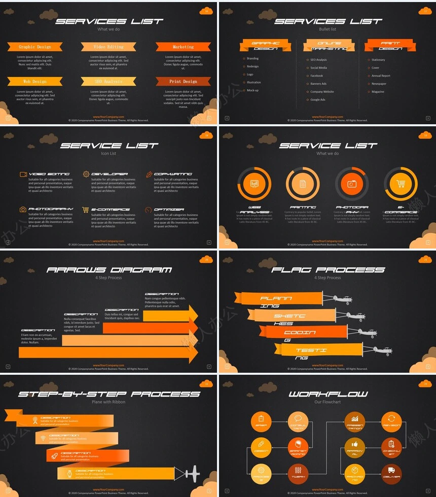 40款欧美思维导可视化图表数据PPT图表(3)