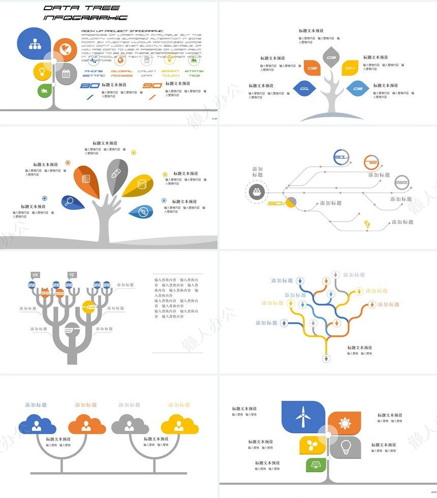 树状可视化PPT图表