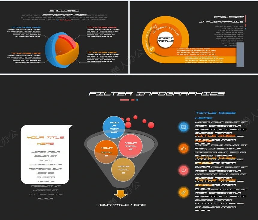 欧美10款思维导图多边形PPT模板