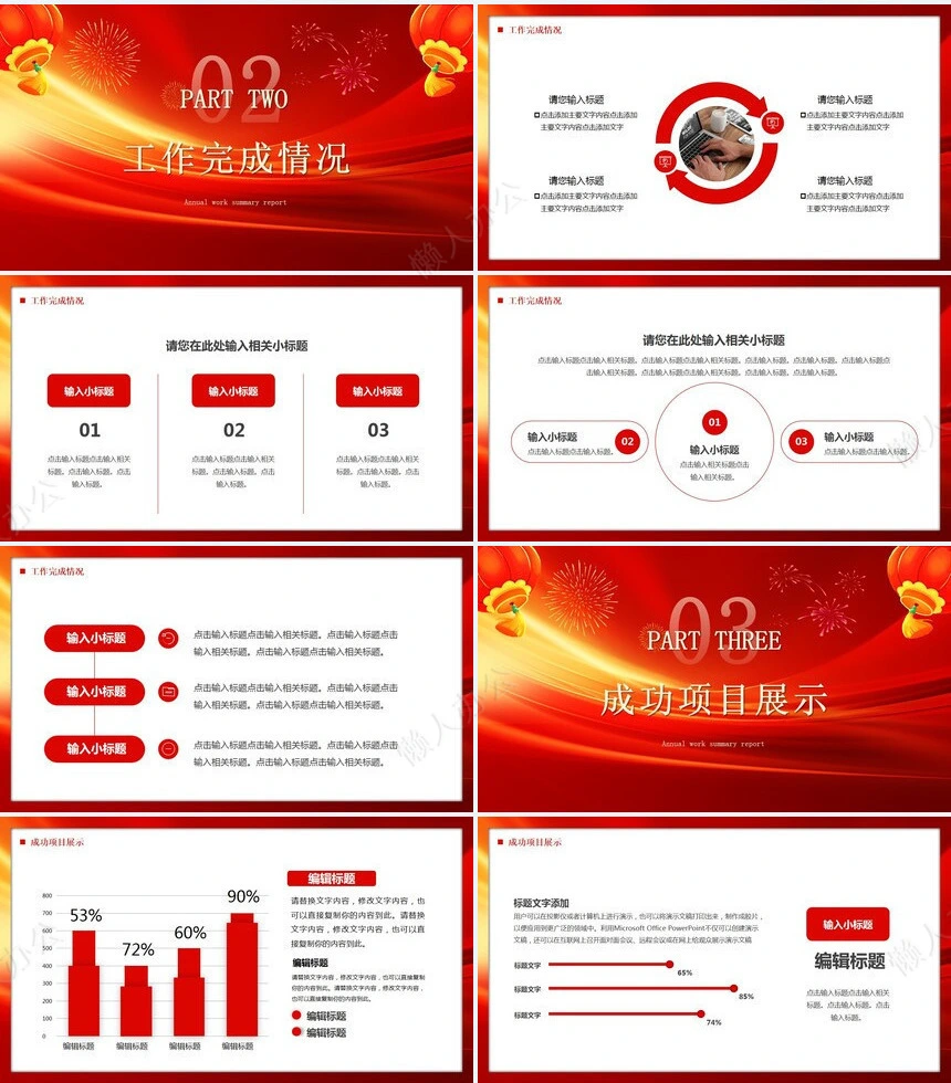 年终总结新年计划述职报告通用PPT模板(2)