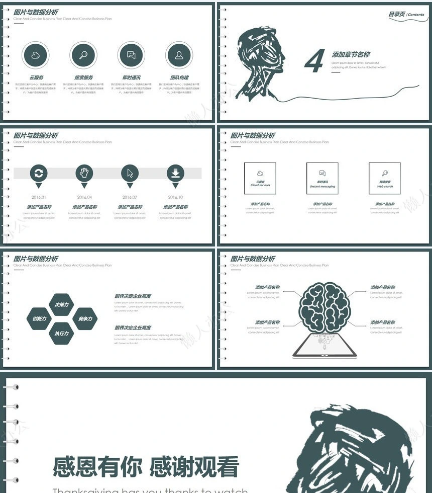 思维灵感年终总结汇报模板