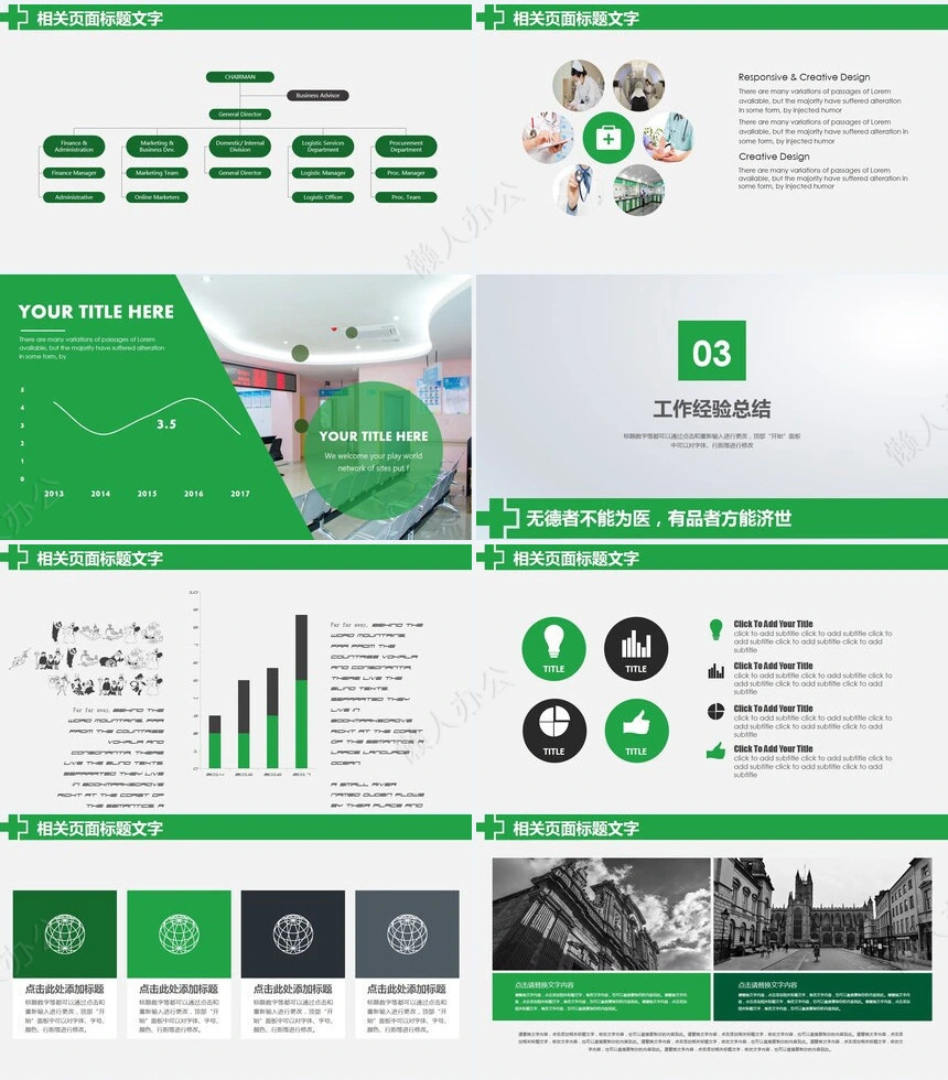 医院年度季度工作报告PPT模版
