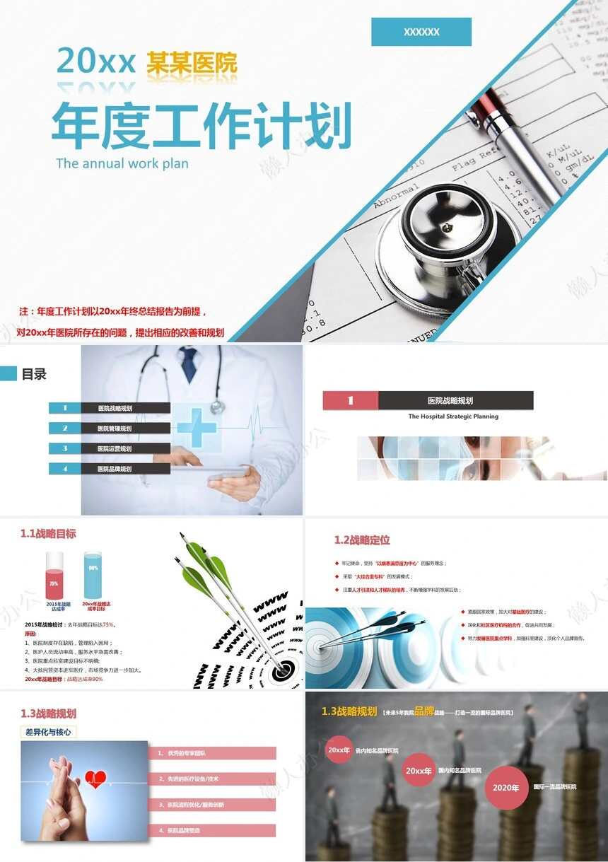 医院年度工作计划PPT模版